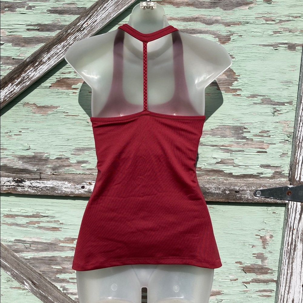 Braided Strap Athletic Tank Top Mika Cranberry Red